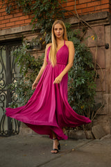 Vestido Magenta Trenzado